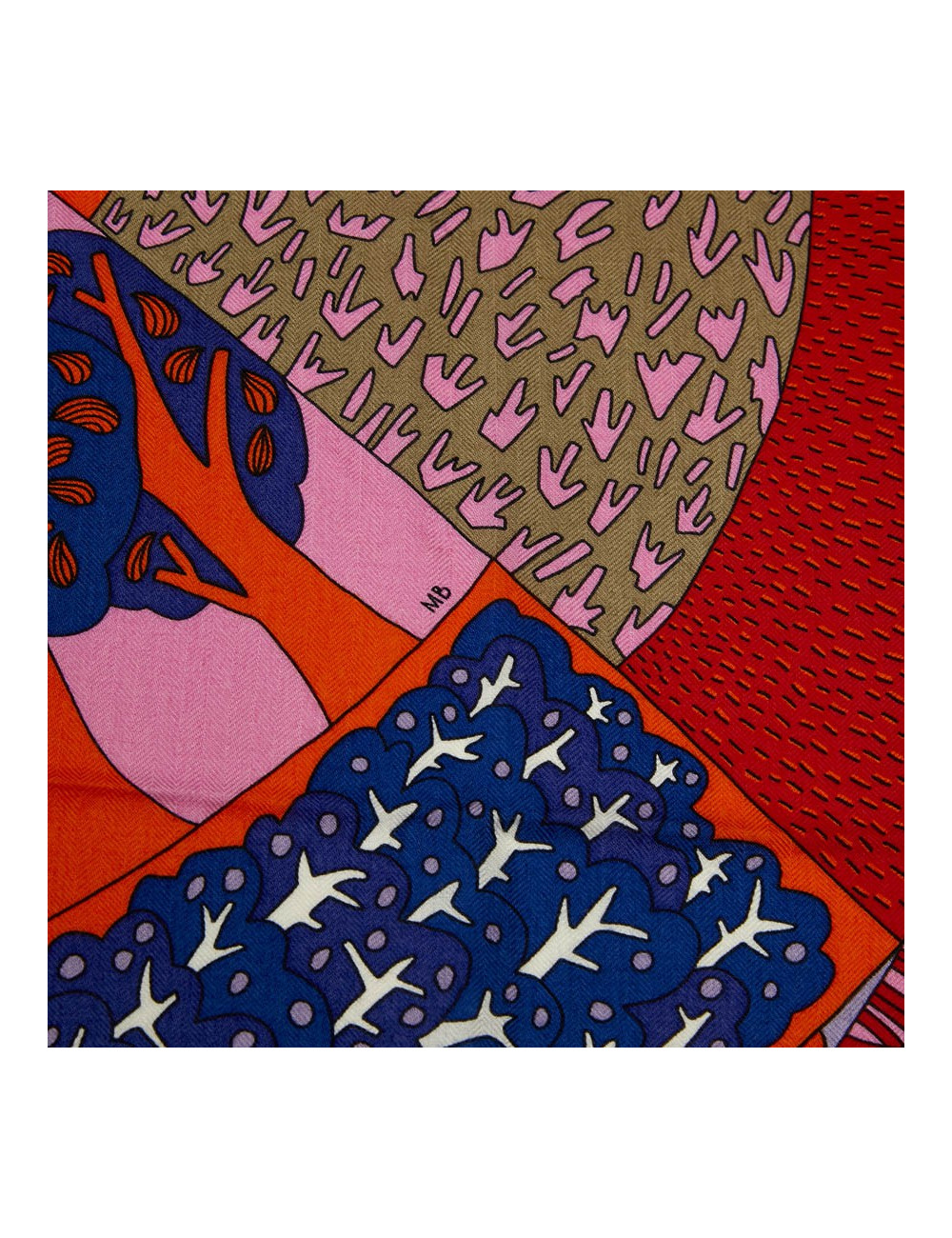 Châle HERMES "A travers champs"