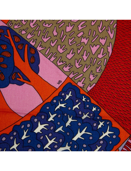 Châle HERMES "A travers champs"