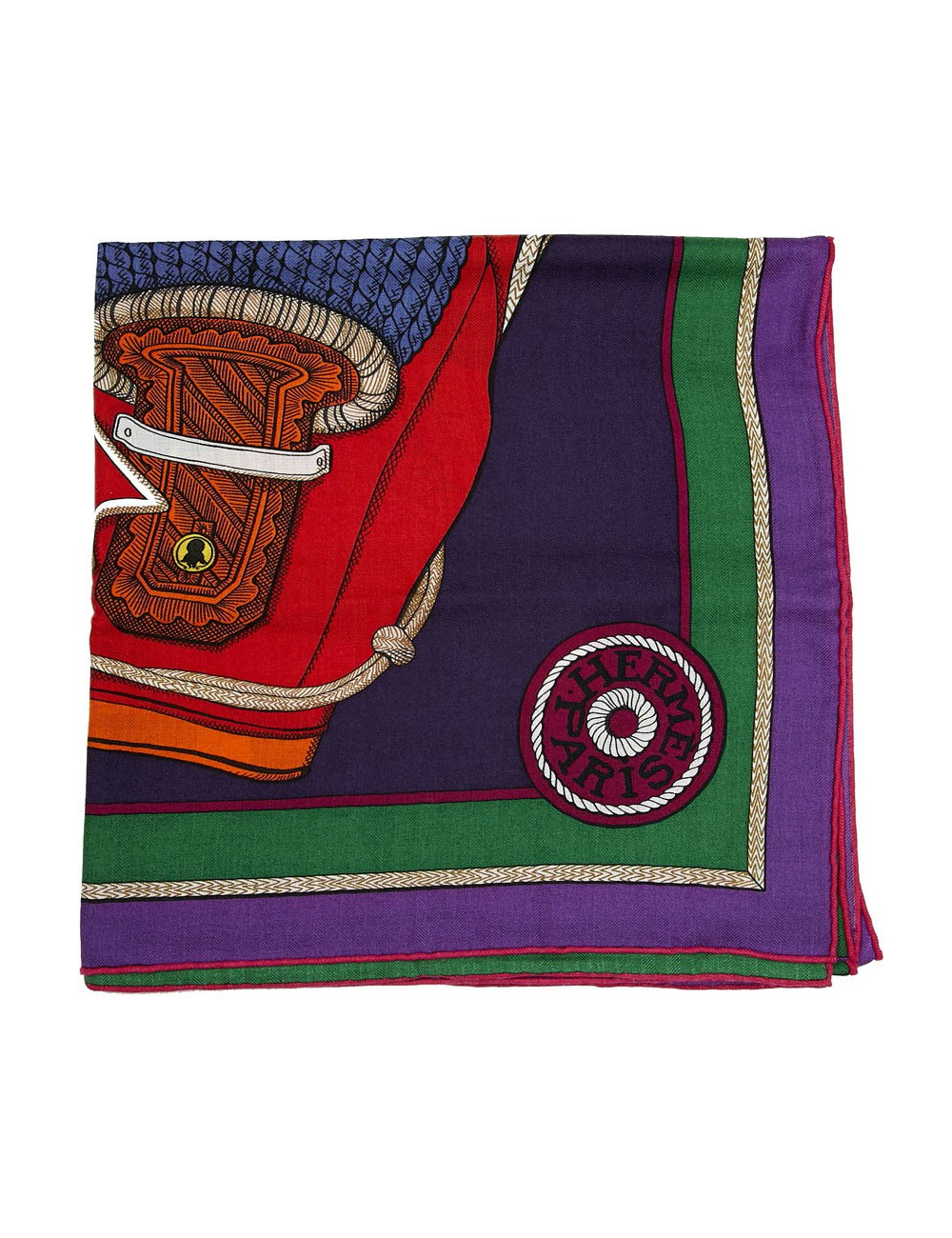 Châle cachemire HERMES Zouaves et dragons