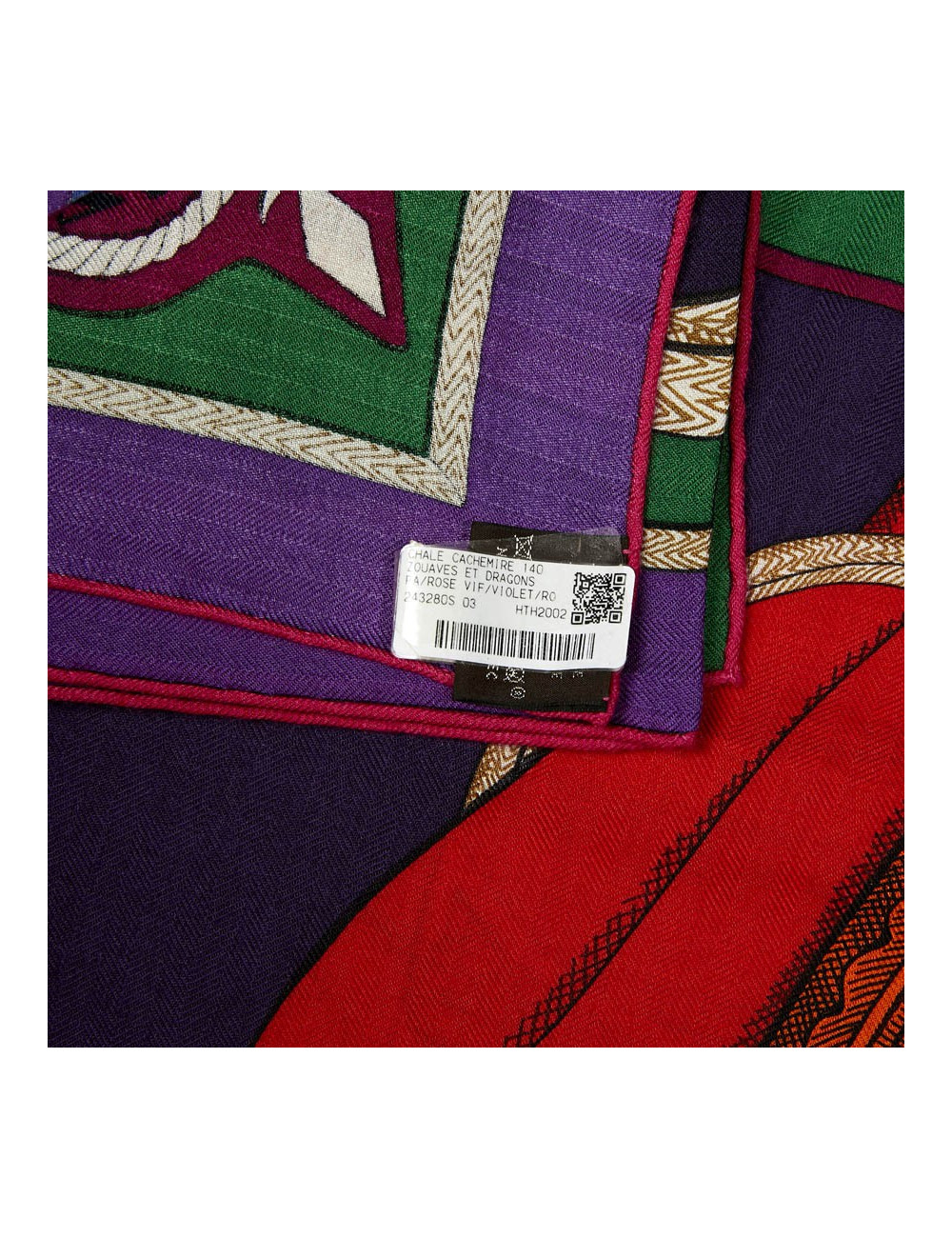 Châle cachemire HERMES Zouaves et dragons