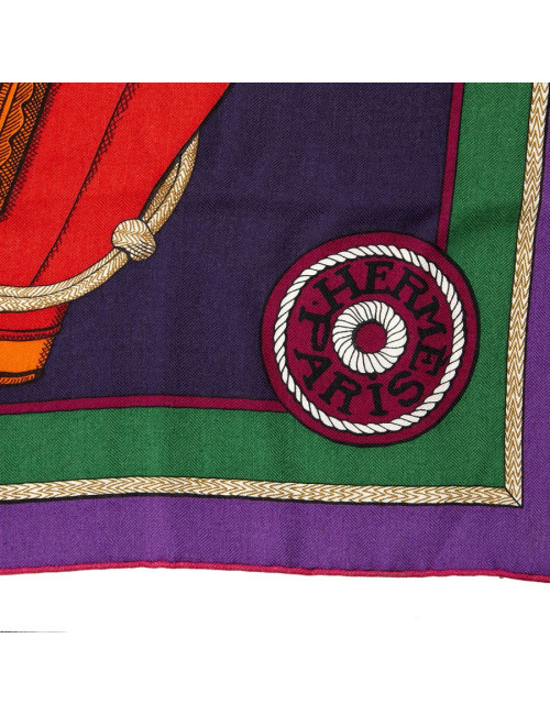 Châle cachemire HERMES Zouaves et dragons