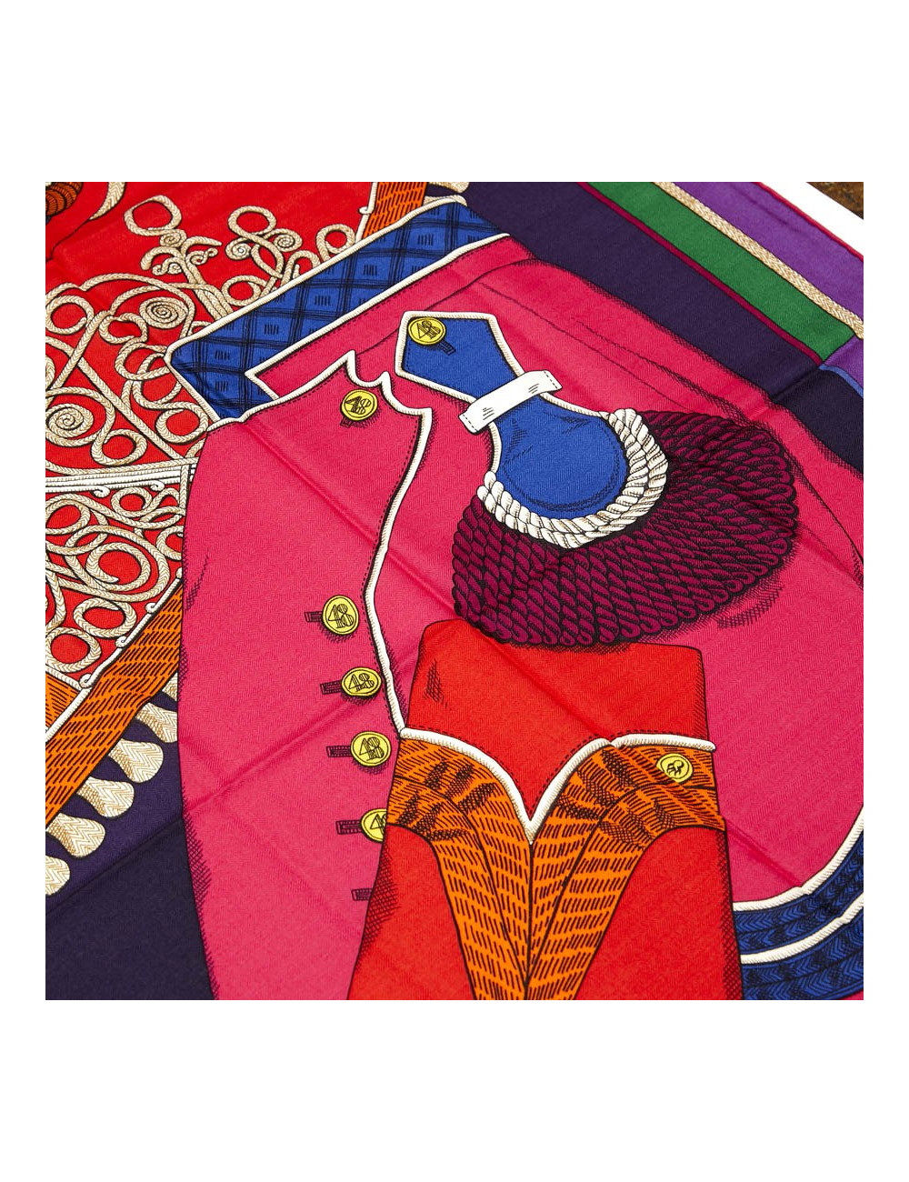 Châle cachemire HERMES Zouaves et dragons