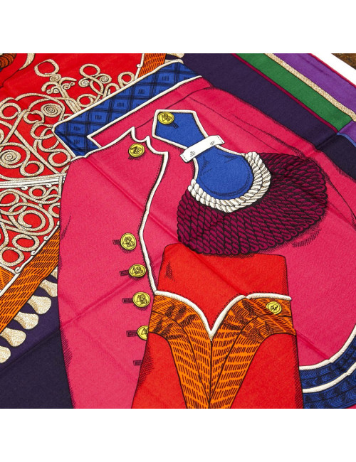 Châle cachemire HERMES Zouaves et dragons