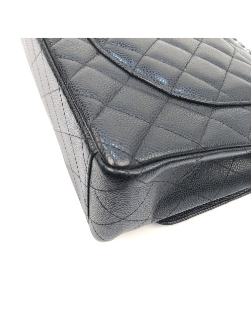 Maxi Jumbo CHANEL cuir caviar noir