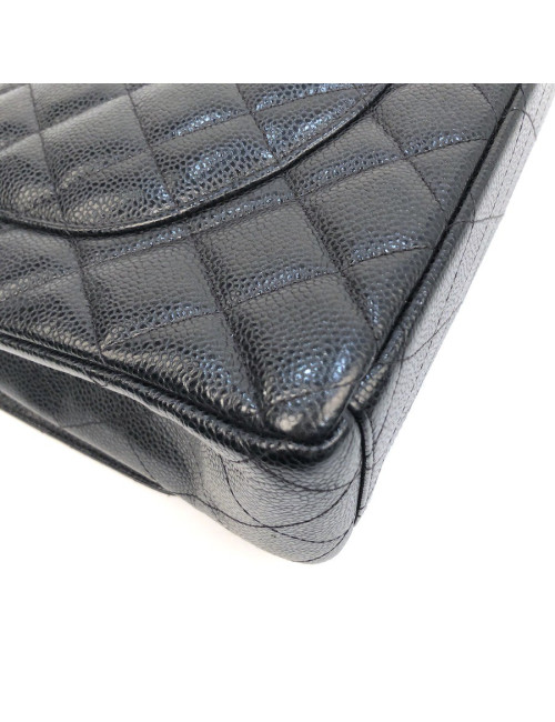 Maxi Jumbo CHANEL cuir caviar noir