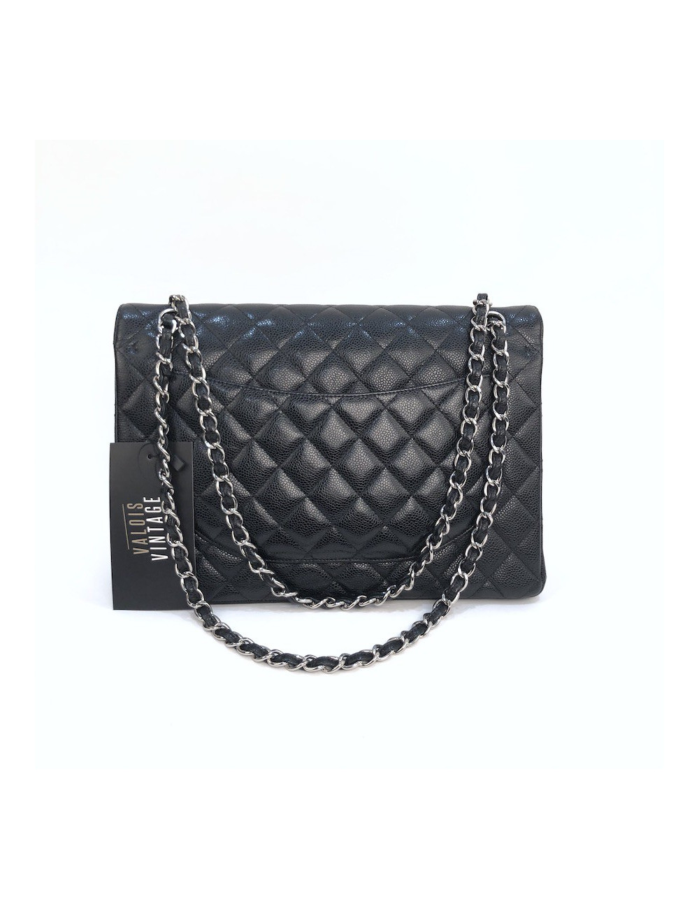 Maxi Jumbo CHANEL cuir caviar noir