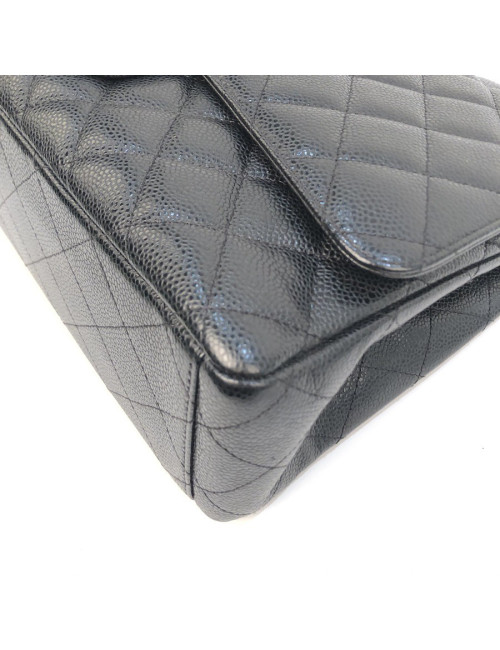 Maxi Jumbo CHANEL cuir caviar noir
