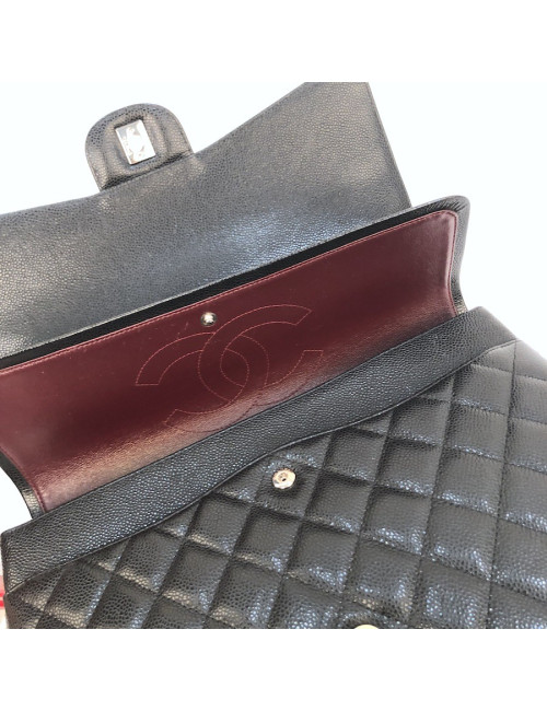 Maxi Jumbo CHANEL cuir caviar noir
