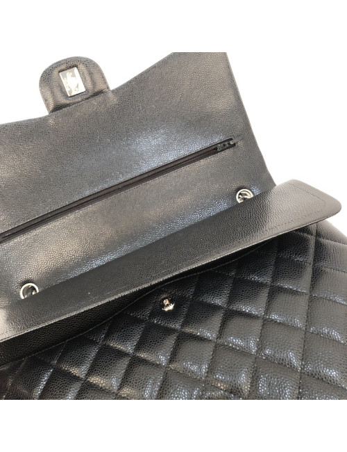 Maxi Jumbo CHANEL cuir caviar noir