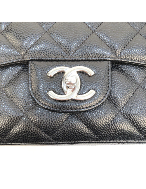 Maxi Jumbo CHANEL cuir caviar noir