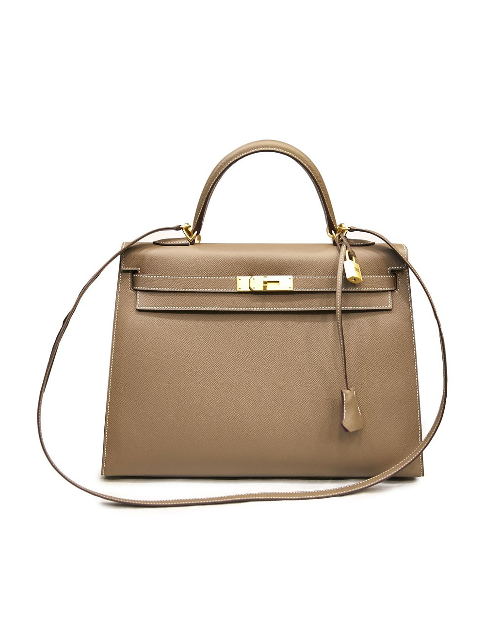 Kelly II 35 sellier Hermès etoupe 