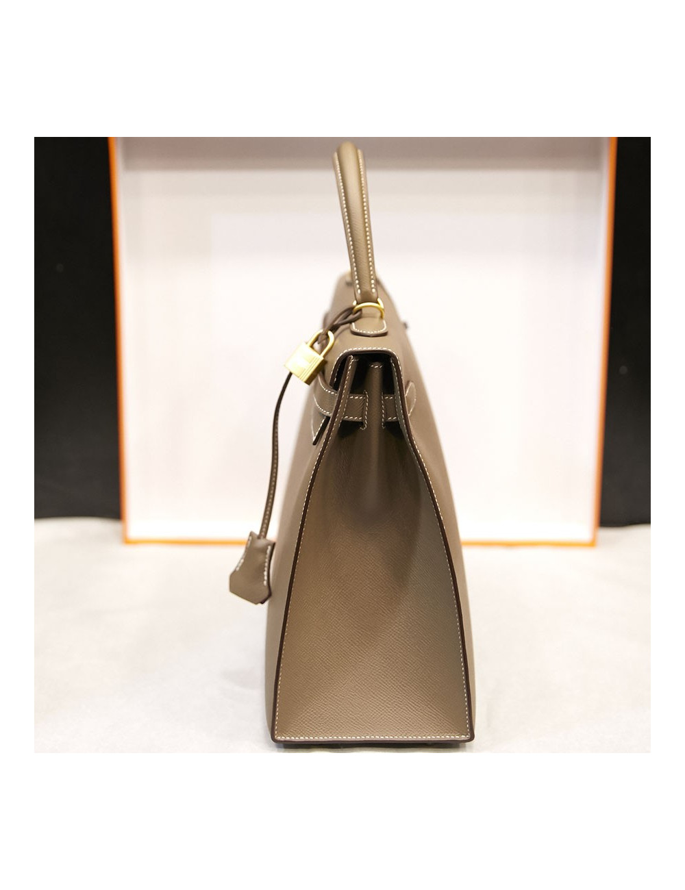 Kelly II 35 sellier Hermès etoupe 