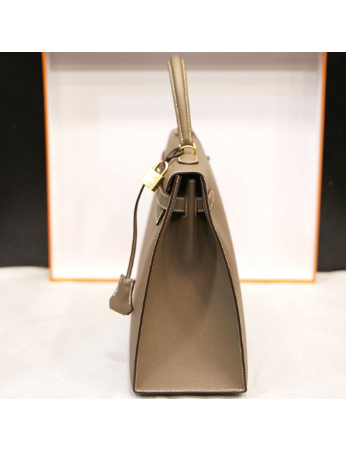 Kelly II 35 sellier Hermès etoupe 