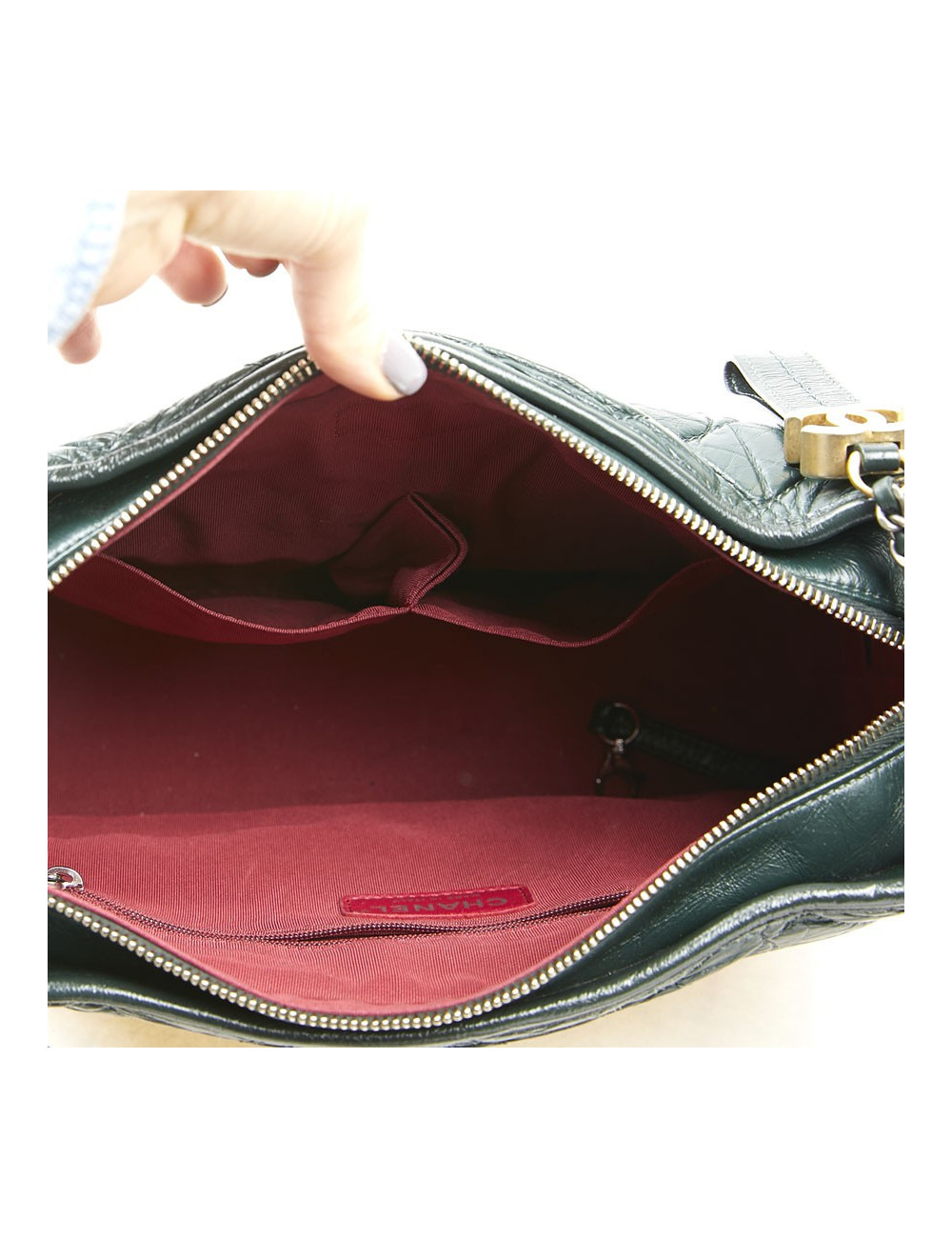 Sac Gabrielle CHANEL cuir vert