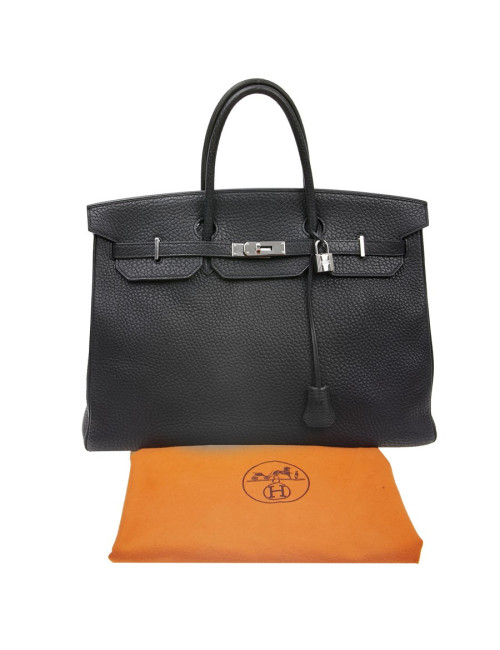 Birkin 40 Hermès cuir Fiord noir