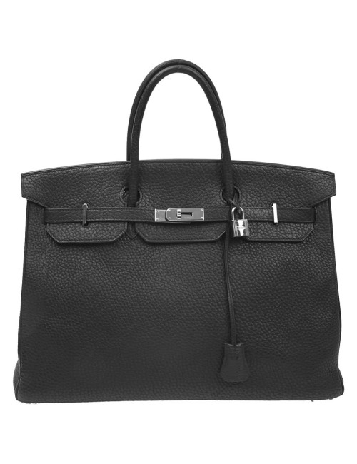 Birkin 40 Hermès cuir Fiord noir