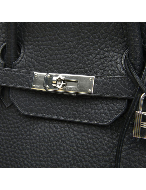 Birkin 40 Hermès cuir Fiord noir