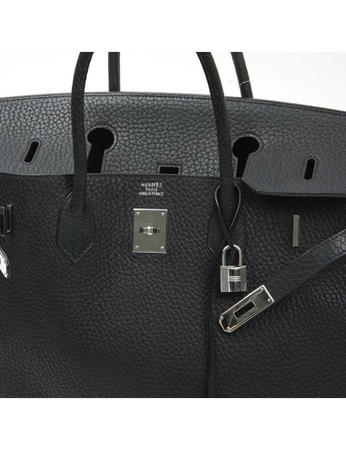 Birkin 40 Hermès cuir Fiord noir
