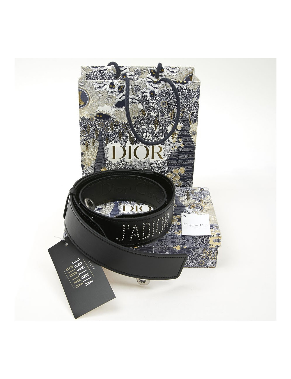  J'ADIOR DIOR black leather shoulder strap