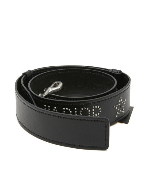  J'ADIOR DIOR black leather shoulder strap