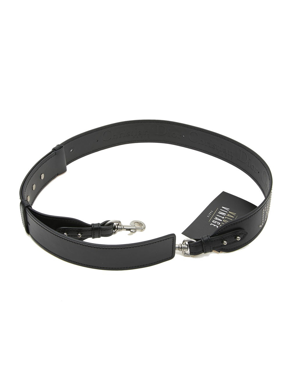  J'ADIOR DIOR black leather shoulder strap