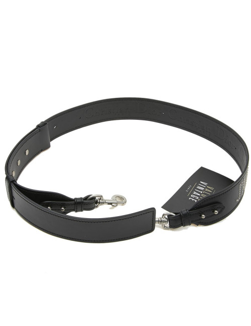  J'ADIOR DIOR black leather shoulder strap