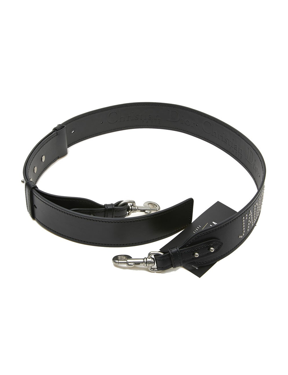  J'ADIOR DIOR black leather shoulder strap