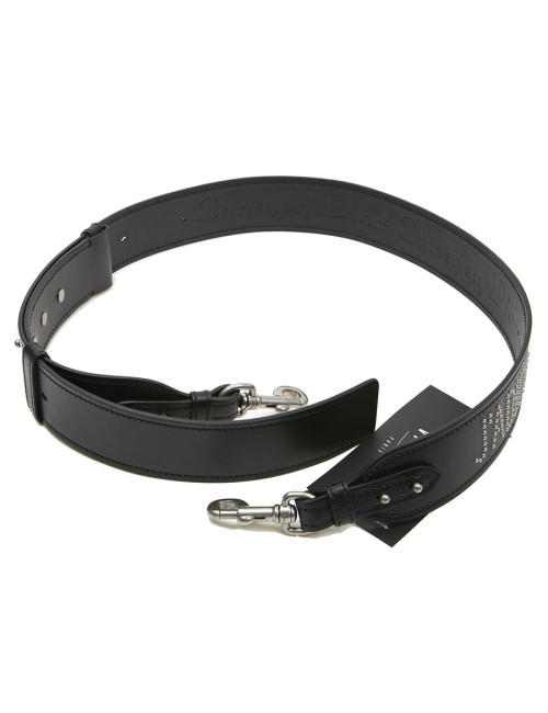 J'ADIOR DIOR black leather shoulder strap