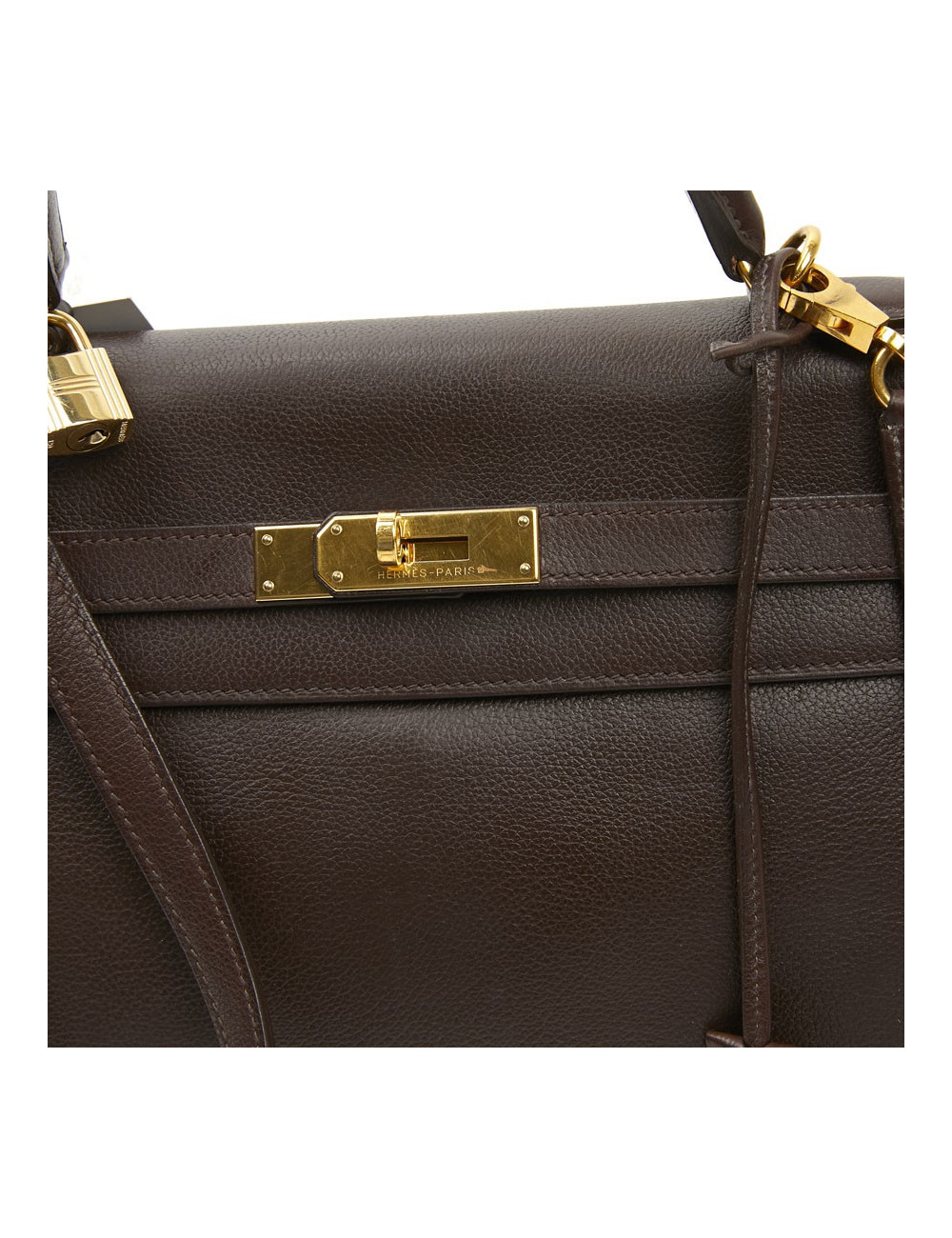 Kelly II 35 HERMES cur grainé marron