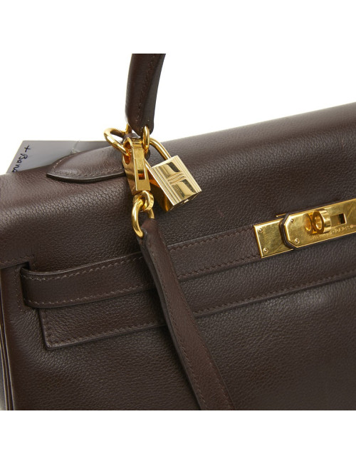 Kelly II 35 HERMES cur grainé marron