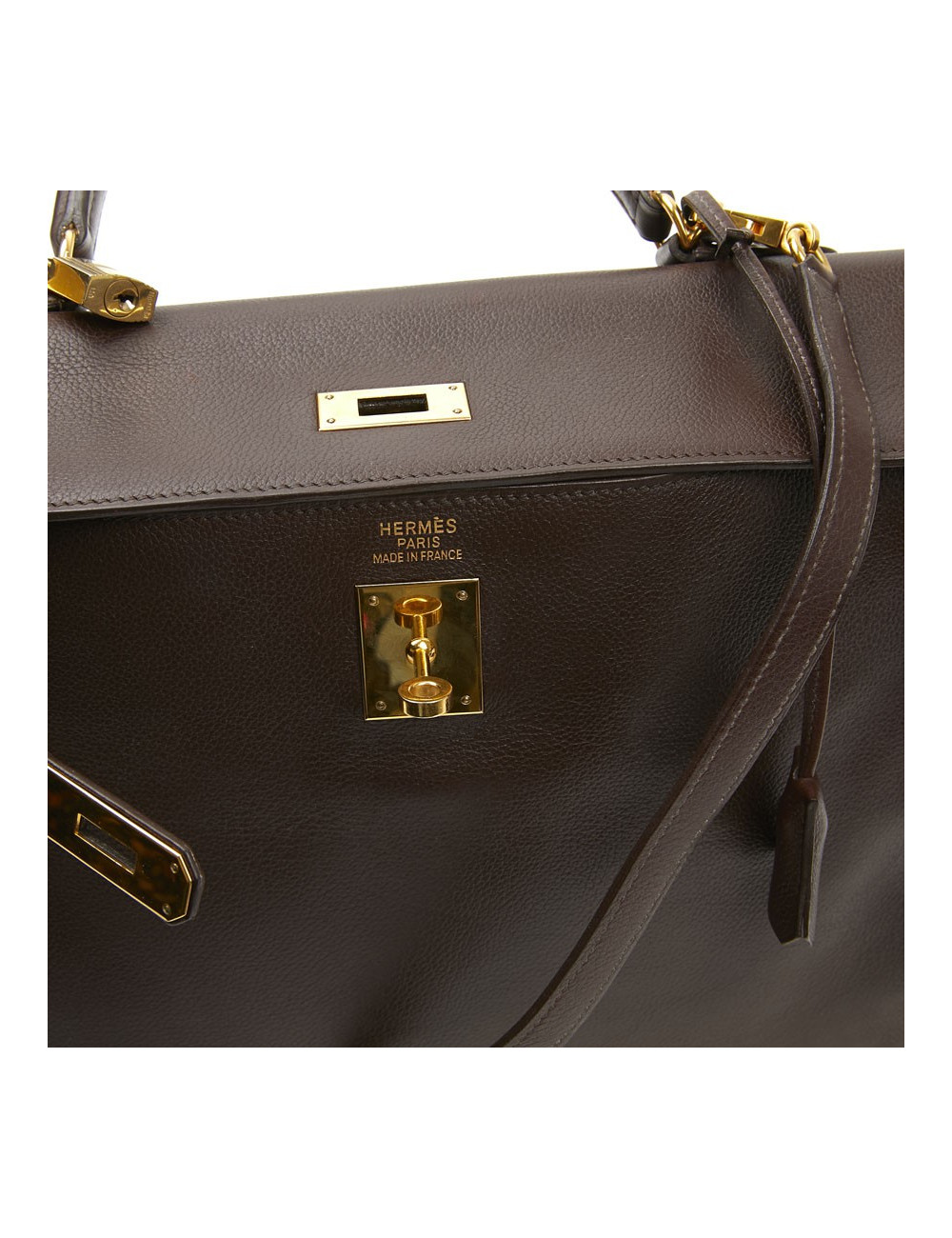 Kelly II 35 HERMES cur grainé marron