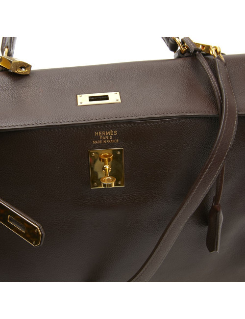 Kelly II 35 HERMES cur grainé marron