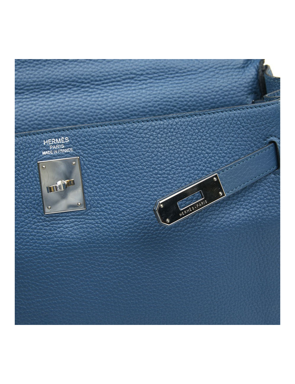 Sac Kelly HERMES bleu en togo