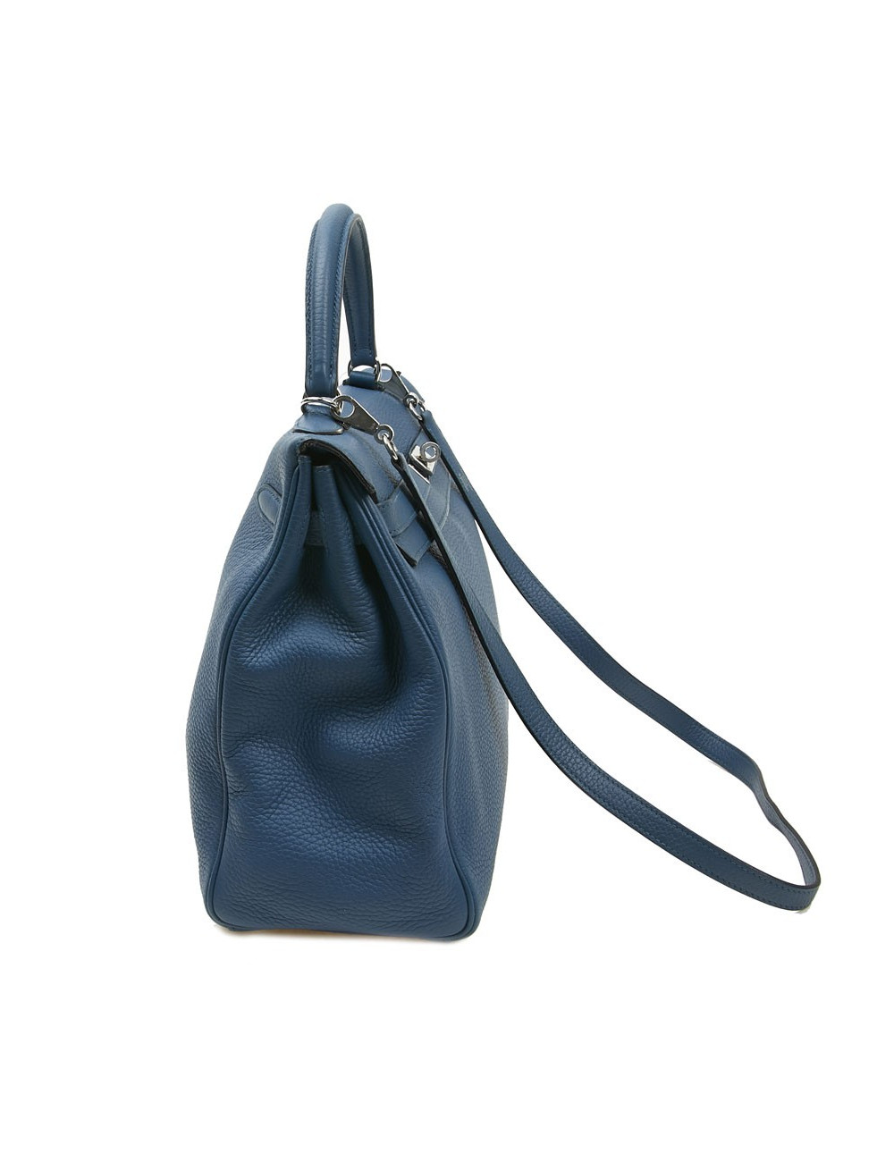 Sac Kelly HERMES bleu en togo