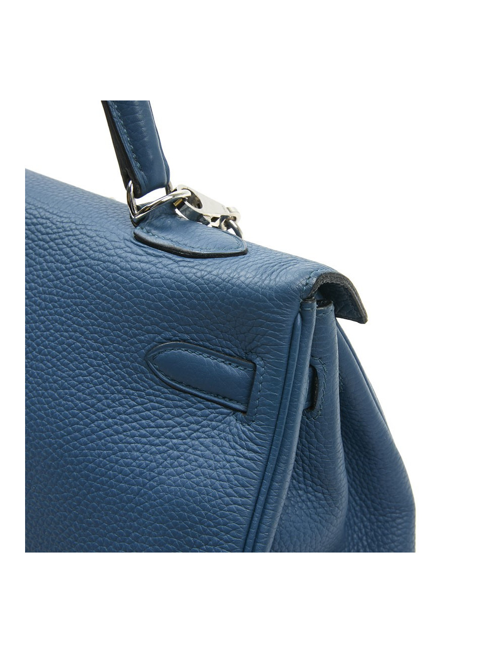 Sac Kelly HERMES bleu en togo