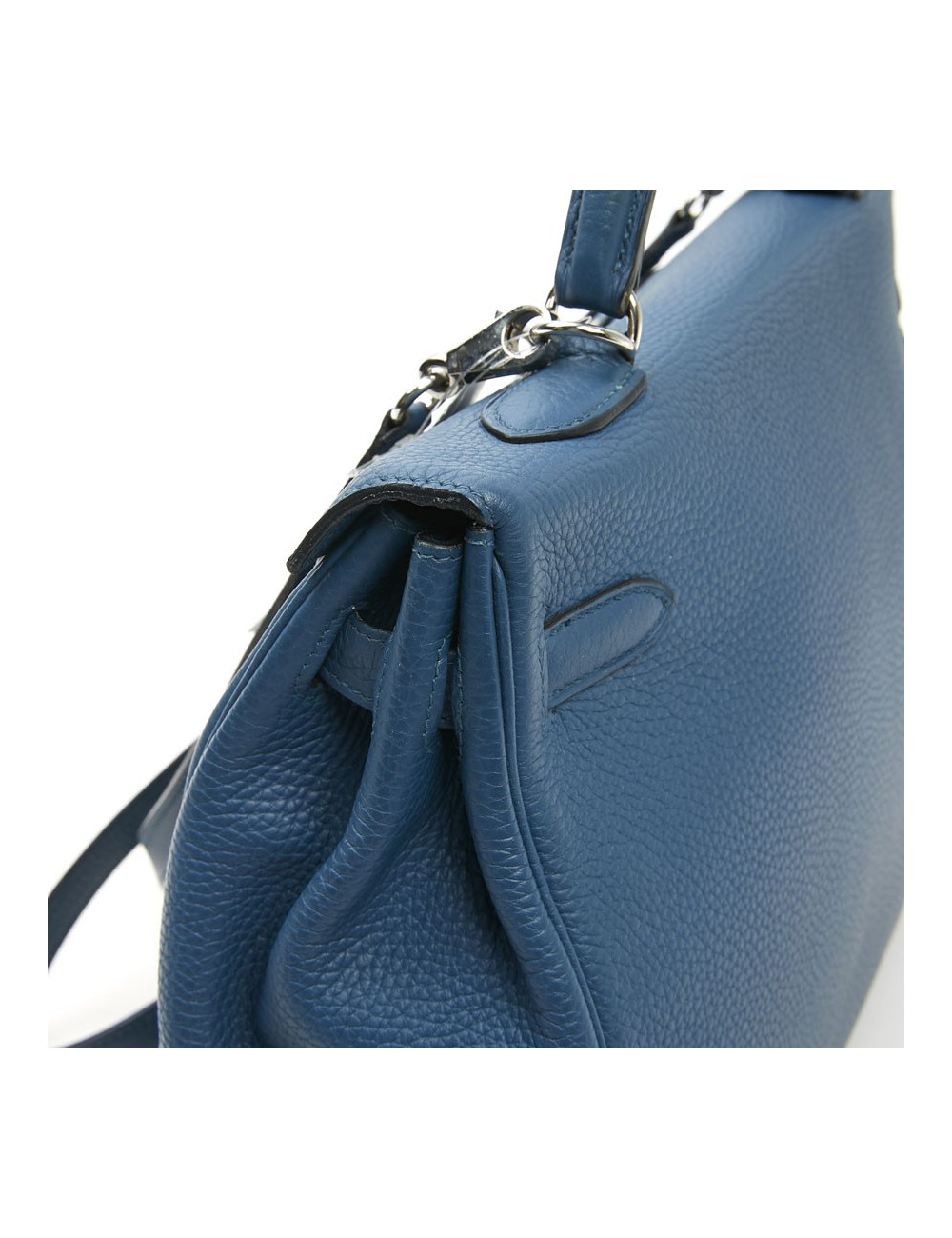 Sac Kelly HERMES bleu en togo