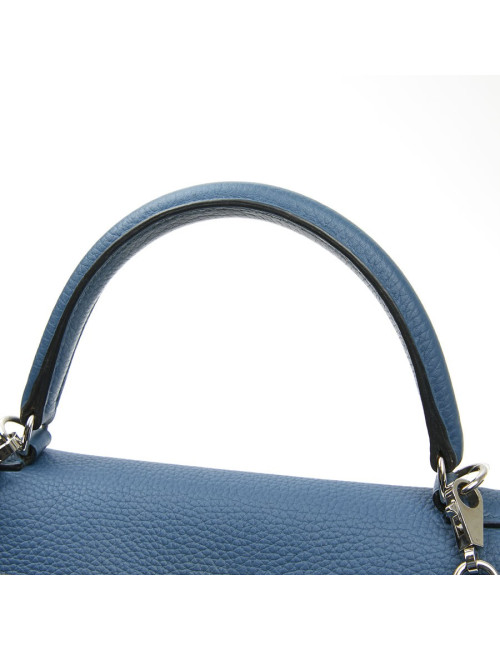 Sac Kelly HERMES bleu en togo