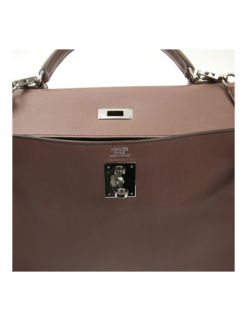 Kelly II  T 32 HERMES en cuir parchemin bois de rose