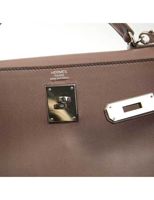 Kelly II  T 32 HERMES en cuir parchemin bois de rose