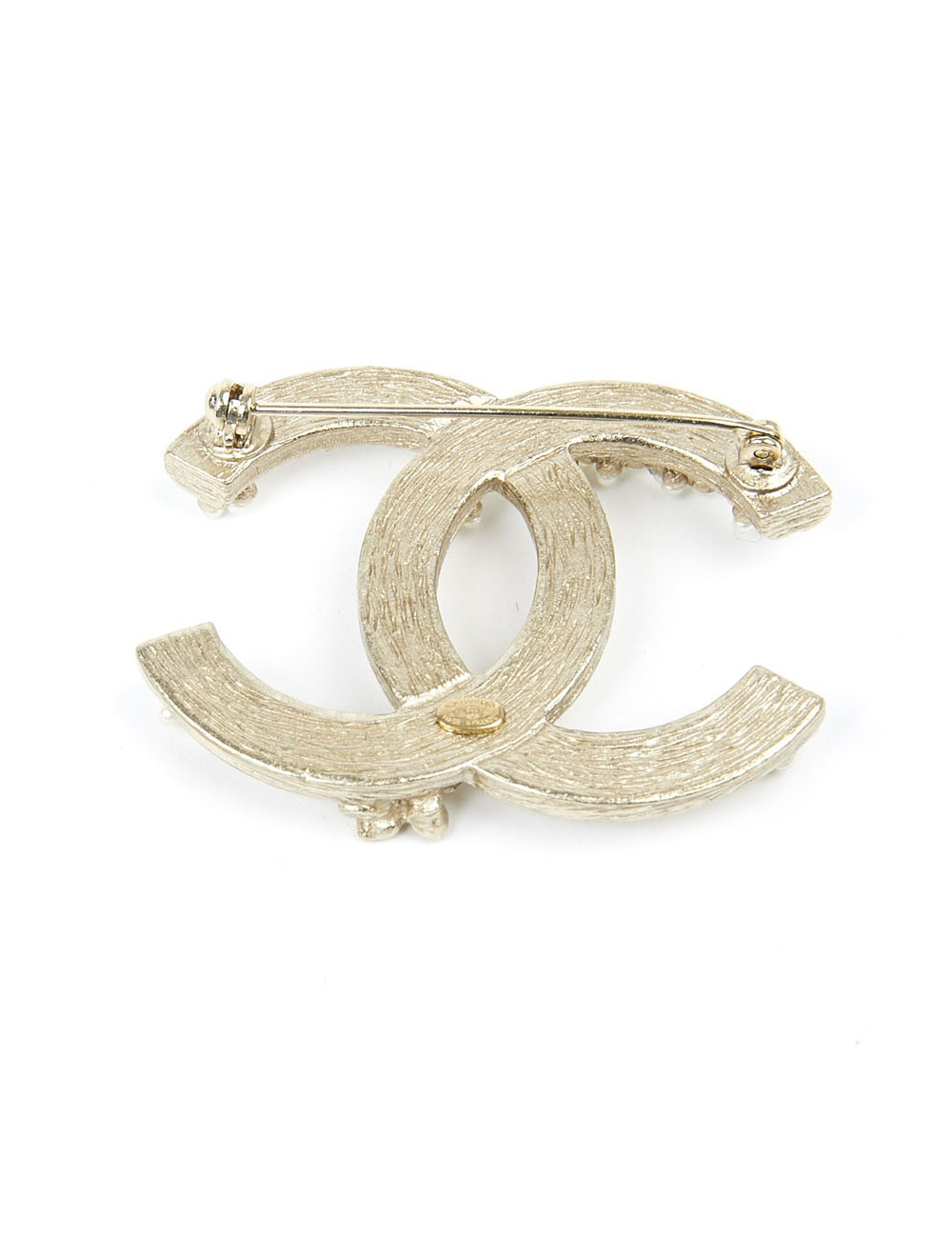 Broche CHANEL champagne perles nacrées