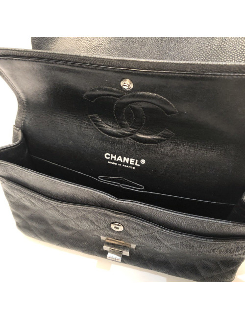 Sac à main 2.55 CHANEL  Mademoiselle cuir caviar gris