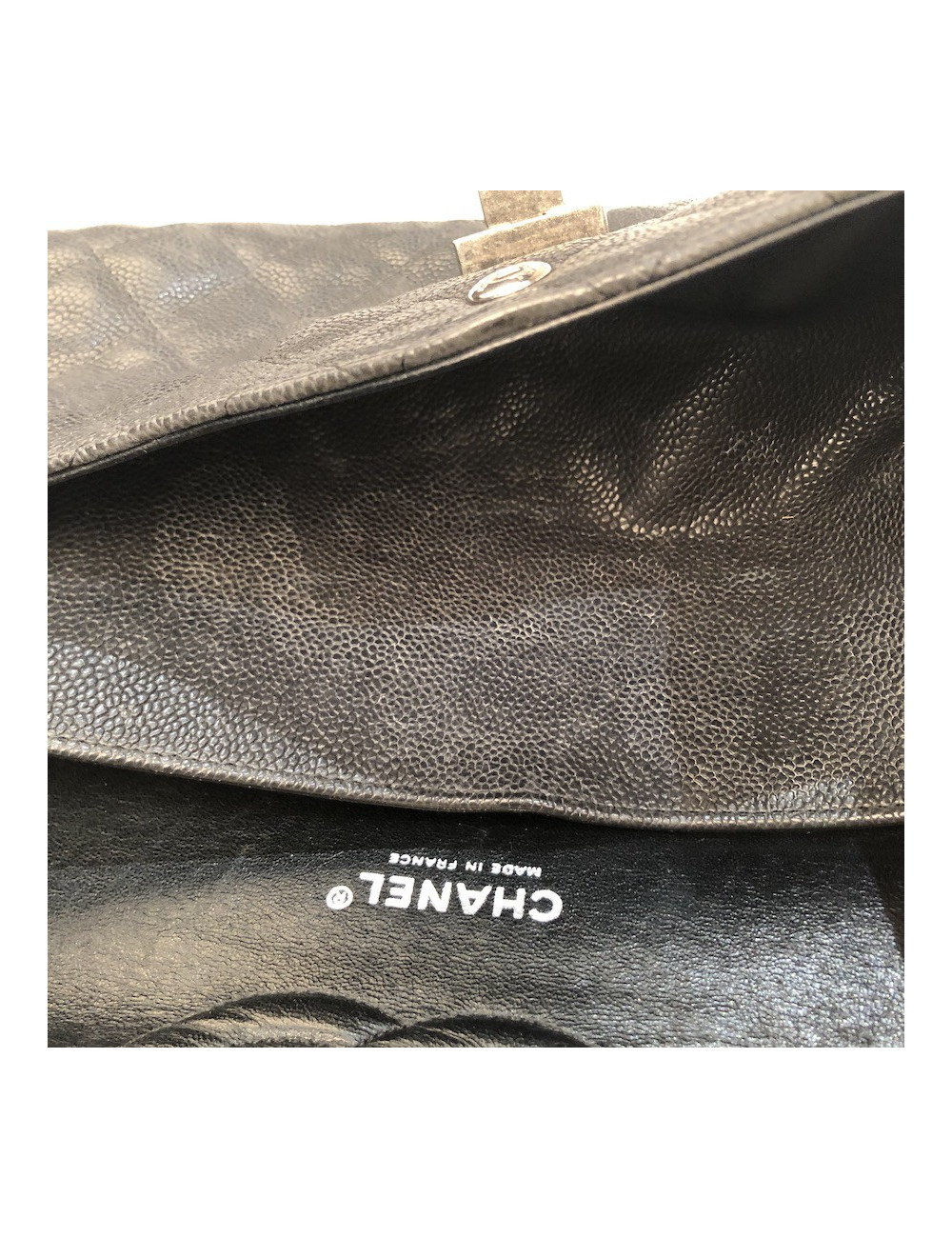 Sac à main 2.55 CHANEL  Mademoiselle cuir caviar gris