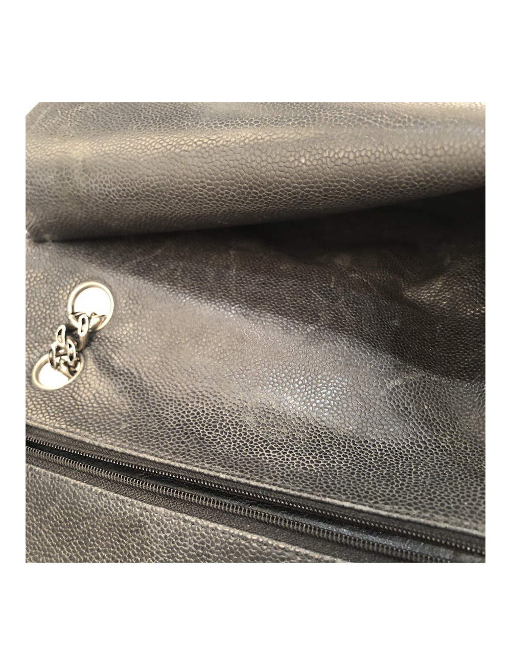 Sac à main 2.55 CHANEL  Mademoiselle cuir caviar gris