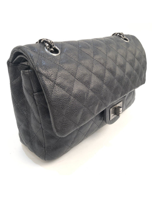 Sac à main 2.55 CHANEL  Mademoiselle cuir caviar gris