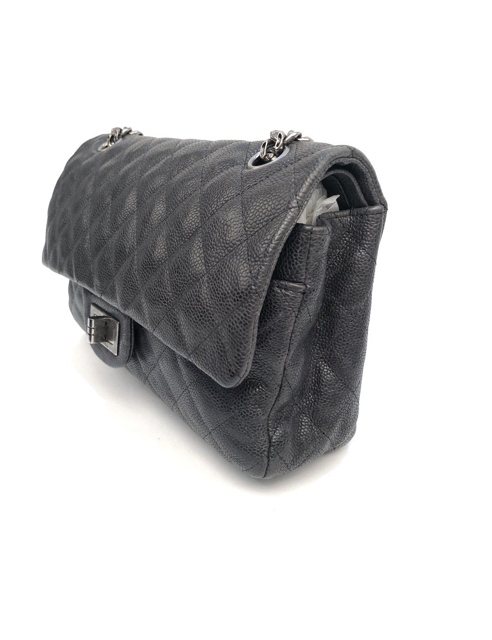 Sac à main 2.55 CHANEL  Mademoiselle cuir caviar gris