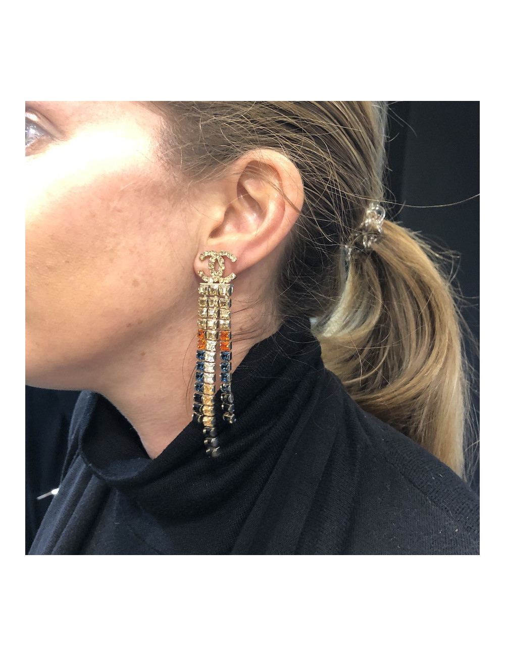 Clips pendants CHANEL Egypte dorés