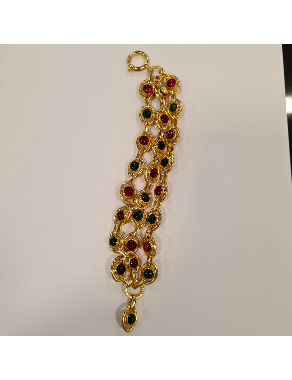 Bracelet vintage CHANEL pate de verre et métal