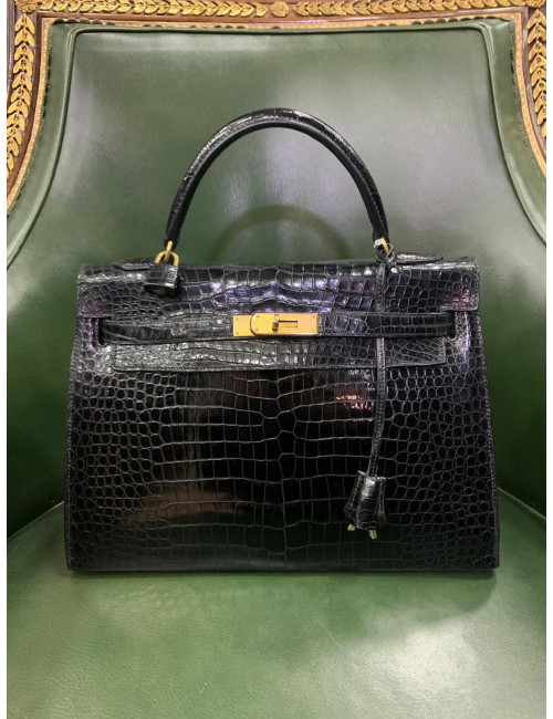 Kelly 32 vintage HERMES crocodile porosus