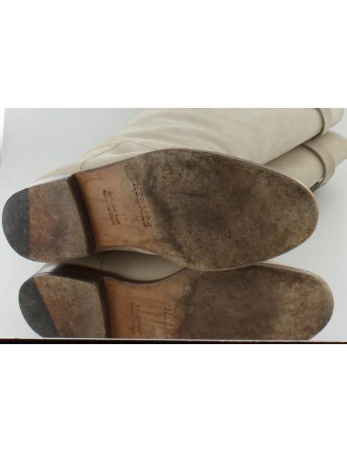 Bottes jumping HERMES  veau velours naturel
