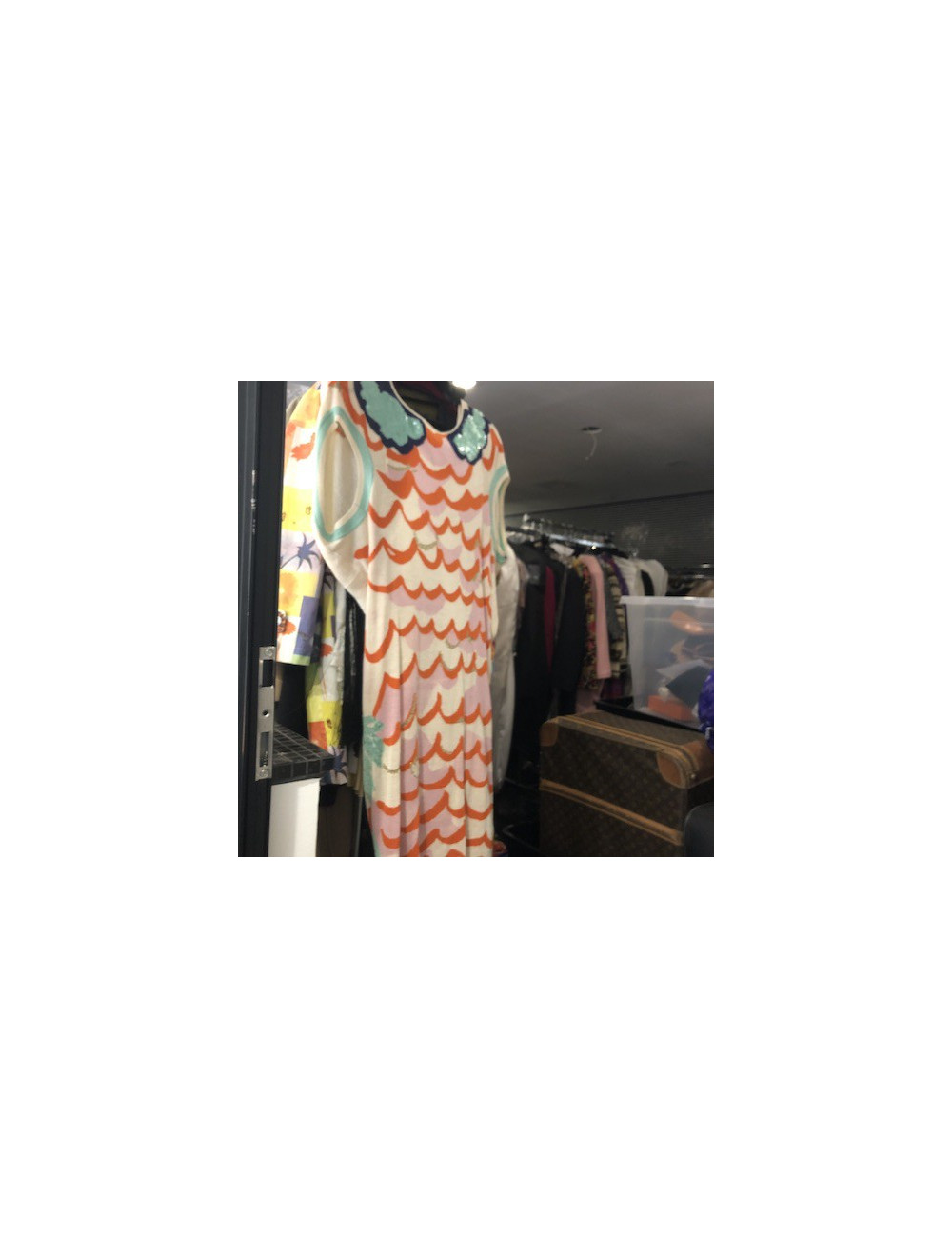 Robe Tsumori Chisato laine et sequins multicolore